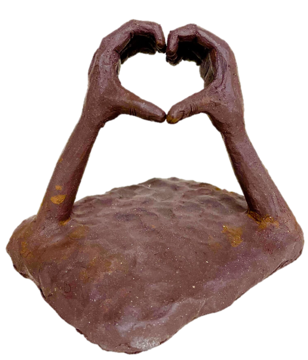 Stort hjerte lavet keramisk af ler
